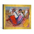 Gerahmtes Bild von Edgar Degas Russische Tänzerinnen, Kunstdruck im hochwertigen handgefertigten Bilder-Rahmen, 40x30 cm, Gold Raya
