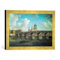 Gerahmtes Bild von William Marlow London, Blick auf Blackfriars Bridge und St. Paul Cathedral, Kunstdruck im hochwertigen handgefertigten Bilder-Rahmen, 40x30 cm, Gold Raya