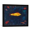Gerahmtes Bild von Paul KleeDer goldene Fisch, Kunstdruck im hochwertigen handgefertigten Bilder-Rahmen, 70x50 cm, Schwarz matt