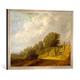 Gerahmtes Bild von Salomon van Ruysdael Landschaft mit Weg, Kunstdruck im hochwertigen handgefertigten Bilder-Rahmen, 70x50 cm, Silber Raya