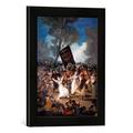 Gerahmtes Bild von Francisco José de Goya Das Begräbnis der Sardine. Karnevalsszene, Kunstdruck im hochwertigen handgefertigten Bilder-Rahmen, 30x40 cm, Schwarz matt