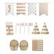 Delight Abteilung Styling Blickfang Preppy Seepferdchen Party Deko-Set, Sand/Weiß/Gold, 123-piece