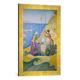 Gerahmtes Bild von Paul Signac Junge Provençalinnen am Brunnen, Kunstdruck im hochwertigen handgefertigten Bilder-Rahmen, 40x60 cm, Gold Raya