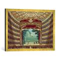 Gerahmtes Bild von Theater Innere Ansicht des Teatro alla Scala in Mailand. ca, Kunstdruck im hochwertigen handgefertigten Bilder-Rahmen, 70x50 cm, Gold Raya