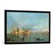 Gerahmtes Bild von Francesco Guardi "Bacino di San Marco mit Blick auf San Giorgio Maggiore, Venedig", Kunstdruck im hochwertigen handgefertigten Bilder-Rahmen, 100x50 cm, Schwarz matt