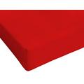 Italian Bed Linen Spannbetttuch, einfarbig, 100 % Baumwolle A UNA Piazza e Mezza (120 x 200 cm) rot