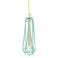 Filament Style Filament 016P französische Retro Loft Lampe Diamond #2 mit Textilkabel in gelb Metall E27, 43 x 12 cm, mint