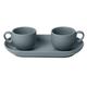 Bitossi Home Set 2-teilig Tasse Kaffee + Tablett bis grau