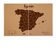 Miss Wood Woody Map Spanien XXL – Karte der Welt aus Kork mit Design, Braun