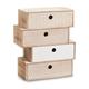 Zeller 15112 Schubladenelement Nordic (4-er, Holz/MDF, natur, ca. 34 x 15 x 40 cm)