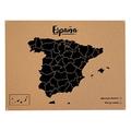 Miss Wood Woody Map Spanien XL – Karte der Welt aus Kork mit Design, Schwarz