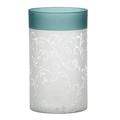 YANKEE CANDLE Teal Vine Teelichthalter, Glas, blaugrün/weiß, 15 x 10 x 10 cm