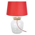 Tosel 64237 Lampe Form Topf Glas mundgeblasen/Baumwolle/Stoff rot 300 x 450 mm