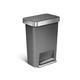 simplehuman CW1386CB 45 L, rechteckiger Treteimer mit Beutelfach, Plastik, Grau, 32.00 x 47.00 x 63.50 cm