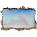 Pixxprint 3D_WD_4816_62x42 Ägyptisches Weltwunder die Pyramiden von Gizeh Wanddurchbruch 3D Wandtattoo, Vinyl, schwarz / weiß, 62 x 42 x 0,02 cm