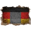 Pixxprint 3D_WD_4982_62x42 Fahne von Deutschland Wanddurchbruch 3D Wandtattoo, Vinyl, schwarz / weiß, 62 x 42 x 0,02 cm