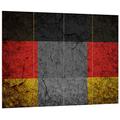 Pixxprint Fahne von Deutschland schwarz/weiß, MDF-Holzbild im Bretterlook Format: 80x60cm, Wanddekoration
