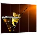 Pixxprint HBVs_2185_80x60 süßer Cocktail mit Zitrone MDF-Holzbild im Bretterlook Wanddekoration, bunt, 80 x 60 x 2 cm