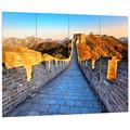 Pixxprint HBVs_2363_80x60 berühmte Chinesische Mauer Bei Sonnenlicht MDF-Holzbild im Bretterlook Wanddekoration, Bunt, 80 x 60 x 2 cm