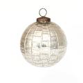 Insideretail 100901-4-SIL-9 Weihnachten Hanging Detaillierte Ball Dekoration, Antik-Effekt Glas, Satz von 9, 1,2 x 1,2 x 1,2 cm, Silber