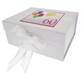 WHITE COTTON CARDS Erinnerungsschachtel für 60. Geburtstag mit Neon Glitter Luftballons, weiß, Klein