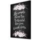 Wunderschöne und einzigartige 16 x 12 Zoll Leinwand Art Arbeit mit Cute Quote 'Live Simply, Dream Big' auf einer Blume Design Hintergrund, Kunstdruck auf ein Gestell aluminium Probar, schwarz/weiß