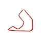 Racetrackart RTA-10487-RD-46 Rennstreckenkontur des Pembrey Circuit, Holz, rot, 45 x 46 x 2,1 cm