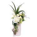 Flair Flower Arrangement Rosen in Vase, Stoff, weiß, 55 x 23 x 17 cm