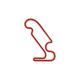 Racetrackart RTA-10048-RD-23 Rennstreckenkontur Auto Plus Raceway at Gainesville, Holz, rot, 23 x 23 x 0,9 cm