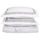 Superior Super Weiches Licht Gewicht knitterfrei Bettbezug mit floraler Spitze Stickerei kissenrollen in Geschenk-Box, 100% gebürstete Mikrofaser, weiß/grau, Twin/X-Large