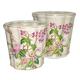 Better & Best 1391082 – Set von 2 Große Vasen-Porzellan, gewellter Rand, mit Kamelien-Zeichnung