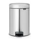 Brabantia Treteimer mit Inneneimer aus Kunststoff, stahl, Matt Stahl Fingerprint Proof, 3 Liter