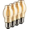 MÜLLER-LICHT 400212 A++, 4er-SET Retro-LED Lampe BTT ersetzt 40 W, Glas, E27, gold, 4.6 x 4.6 x 10.7 cm dimmbar