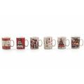 Galileo Casa Xmas Set von 6 Mug, New Bone China, Mehrfarbig, 9 x 9 x 11.5 cm