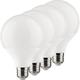 MÜLLER-LICHT 400049 A+, 4er-SET LED Lampe Globeform ersetzt 60 W, Plastik, E27, weiß, 9.5 x 9.5 x 14.2 cm dimmbar [Energieklasse A+]