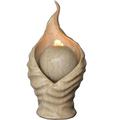 REVIMPORT Schale 19/3320 Brunnen Sandstone Flamme Kunstharz Sand 18,2 x 18,2 x 34,5 cm