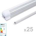 LEDVero 25x SMD LED Röhre 60 cm inklusive Fassung in neutralweiss- Leuchtstoffröhre T8 G13 Tube transparente Abdeckung - Lichtleiste mit 8 W, 800lm- montagefertig