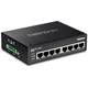 TRENDnet TI-PG80 8-Port gehärteter industrieller, nicht verwalteter Gigabit-PoE + DIN-Schienen-Switch, 200 W Full PoE + Leistungsbudget, IP30-Netzwerk-Switch