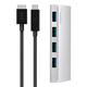 Belkin 4-Port USB 3.0 Hub USB-C auf USB-A (inkl. USB-C/3.1-Micro-B-Kabel, geeignet für MacBooks und Notebooks mit USB-C Anschluss), silber