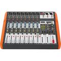 Ibiza - MX802 - Komplettes semiprofessionelles 8-Kanal-Mischpult (8-Band-Equalizer) mit MONO-Eingängen und REC-, RCA-, Kopfhörer- und AUX-Ausgängen - Bluetooth & USB - Schwarz und orange