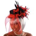 Carnival Toys 5423 - Kleiner Hut mit Haarreif, rot/schwarz