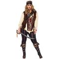 Leg Avenue 85634X 4X 4 teilig Set Kapitän Blackheart, Damen Karneval Kostüm Fasching, 1X-2X, mehrfarbig