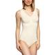 belly cloud Damen Body NA, figurformender seamless V-Body mit Schnörkelstern, Gr. 40/42 (M), Elfenbein (champagner)