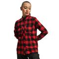 Urban Classics Damen Ladies Turnup Checked Flanell Shirt Hemd, blk/red, XL