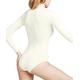 FALKE Damen Shapewear Ganzkörper-Body Rich Cotton W BO Baumwolle Langarmbody 1 Stück, Weiß (Ivory 2179), L 44-46