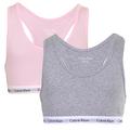 Calvin Klein Mädchen 2er Pack BH Bralettes Stretch , Mehrfarbig (Grey Heather/Unique), 8-10 Jahre