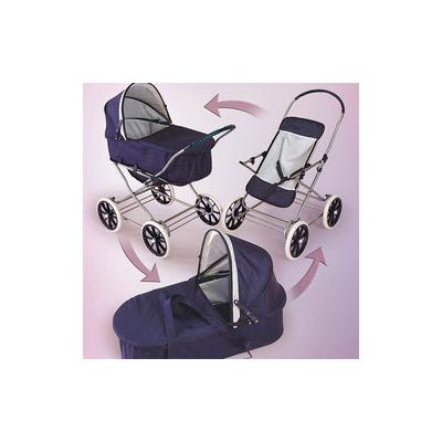 Badger Basket English Style 3-in-1 Doll Stroller - Navy/White