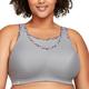 Glamorise Damen Sport-BH Sport-BH Glamorise-sport-bustier Bh mit Perfektem Halt, Grau (Soft Gray), 85D (Herstellergröße: 38D)