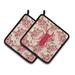 August Grove® August Grove Kunzler Beetle Shabby Elegance Roses Potholder Polyester in Pink | 7.5 W in | Wayfair AGGR6561 39989627