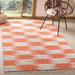 Gray/Orange 48 x 0.25 in Area Rug - August Grove® Opie Ikat Handmade Flatweave Cotton Orange/Gray Area Rug Cotton | 48 W x 0.25 D in | Wayfair